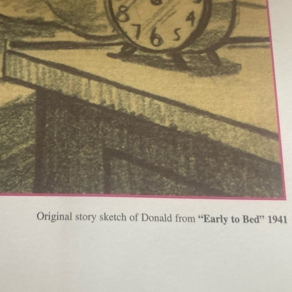 Disney Original Story Sketch of Donald from “ Early to Bed “ 1941. In plastic - Picture 5 of 6